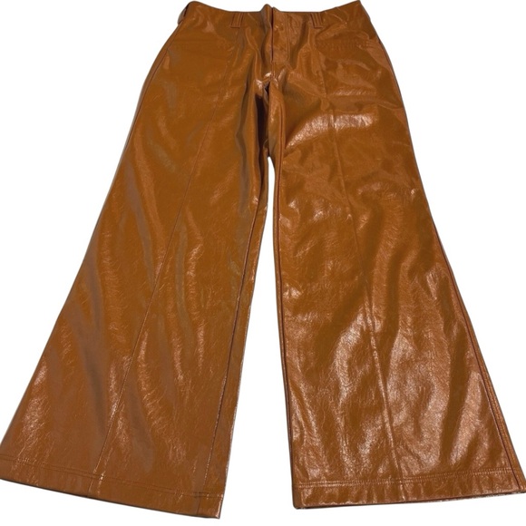 Free People Pants Star Crossed Lovers Faux Leather Vegan NWOT Size 12 - Picture 9 of 16